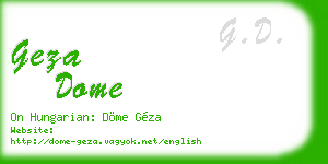 geza dome business card
